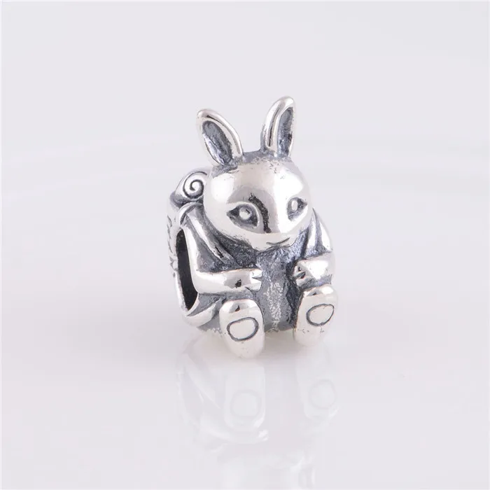 

Animal Rabbit 925 Sterling Silver Large Threaded Hole Charm Silver Beads Fits Original Pandora Charm Bracelet DIY Jewelry Making