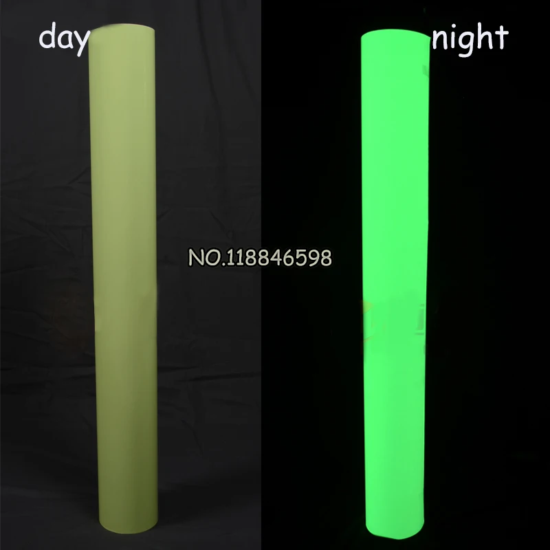 One Yard High Quality PVC Luminous Glow in Dark Heat Transfe Clothing Coating Plating Film Vinyl