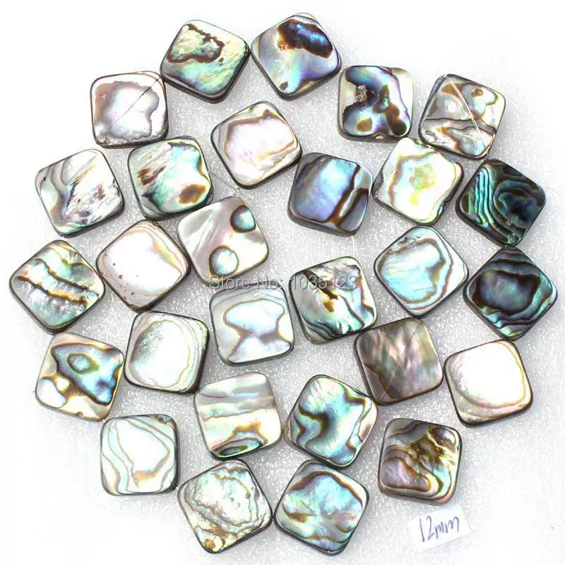 

12mm Natural Abalone Shell Rhombic Shape Loose Beads Strand 15" DIY Creative Jewellery Making w1952