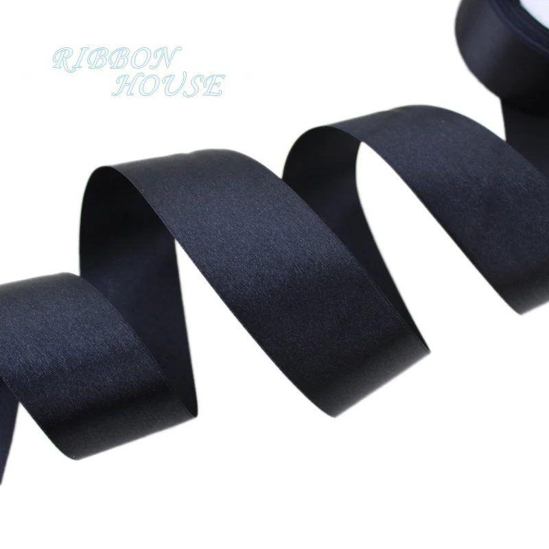 (25 yards/roll) Black Single Face Satin Ribbon Wholesale Gift Wrapping Christmas ribbons