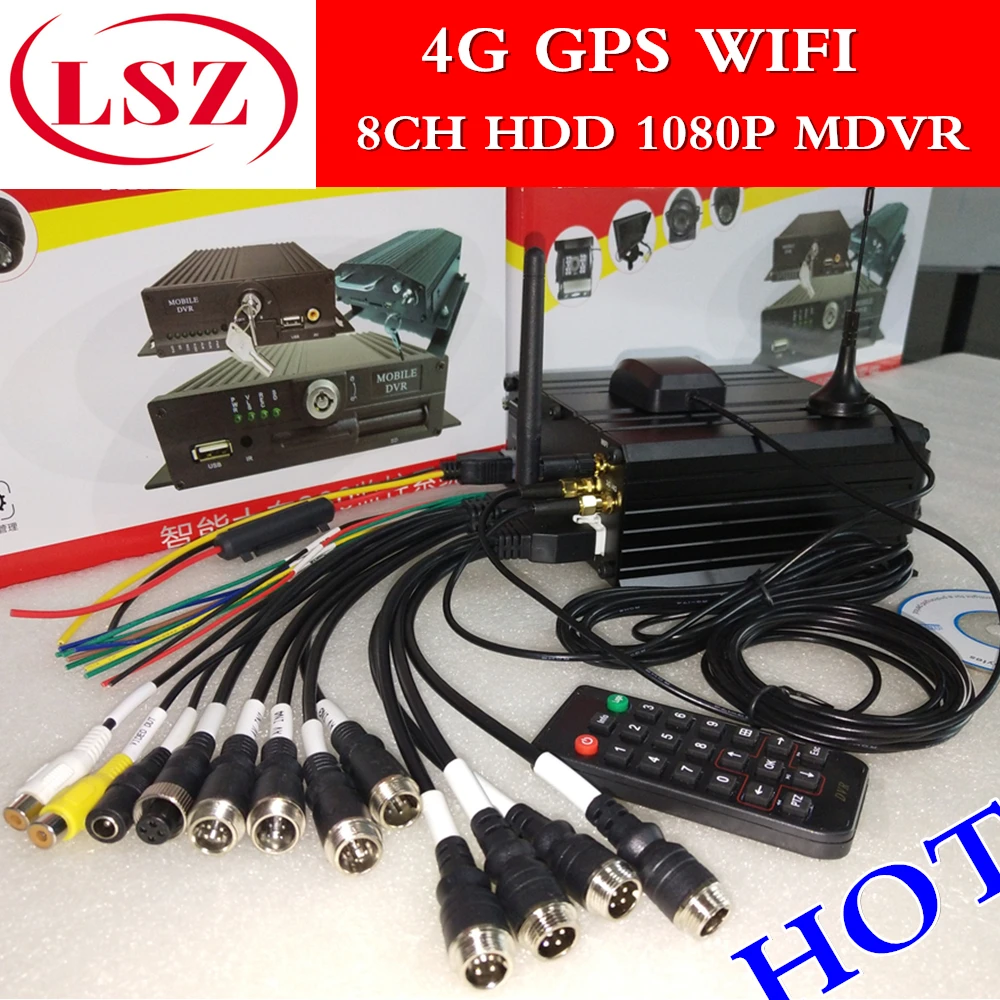 

8CH mdvr 4G GPS vehicle monitoring VCR AHD 1080P wide voltage device support connecting host WiFi