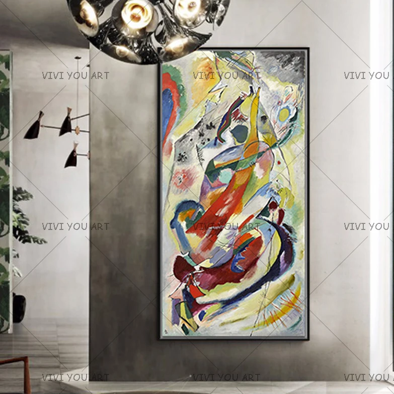 Wassily Kandinsky Abstract Oil Painting Modern Home Decor Modular Pictures Wall Art Handpainted oil Painting For Living Room