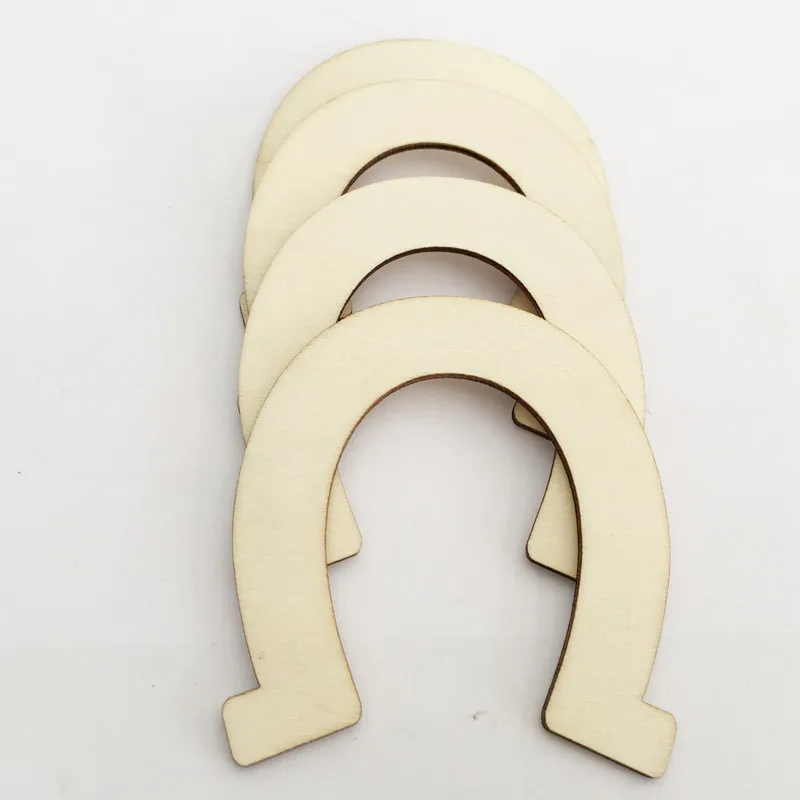 

50 pcs Horseshoe Cutout (9cm) Shapes laser cut unfinished wood for DIY Projects