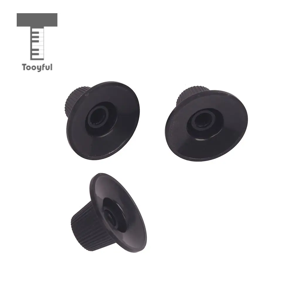 Replacement 3 Pieces Plastic Guitar Bass Amplifier Volume Tone Control Knobs Cap with Number 1V 2T Black