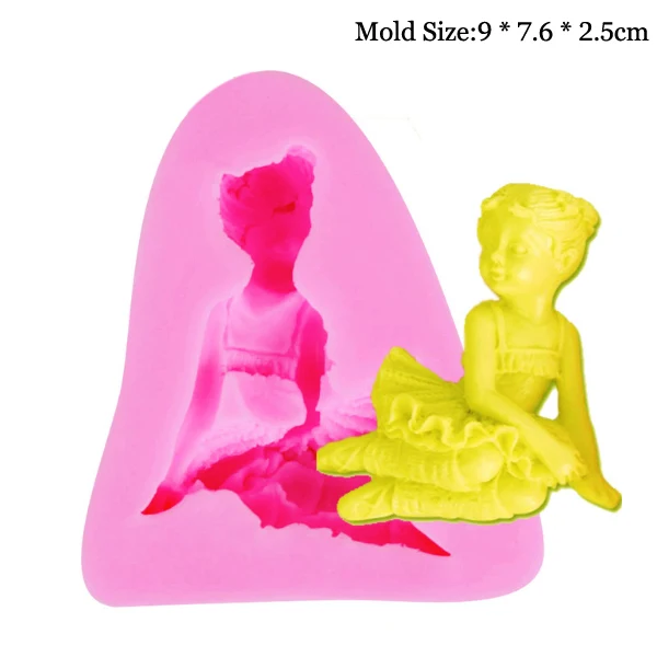 Kinds Ballet Girls Silicone Chocolate Mold 3d Jelly Biscuit Ice Lollipop Gelatin Sugar Baking Cake Pop Moulds Confectionery