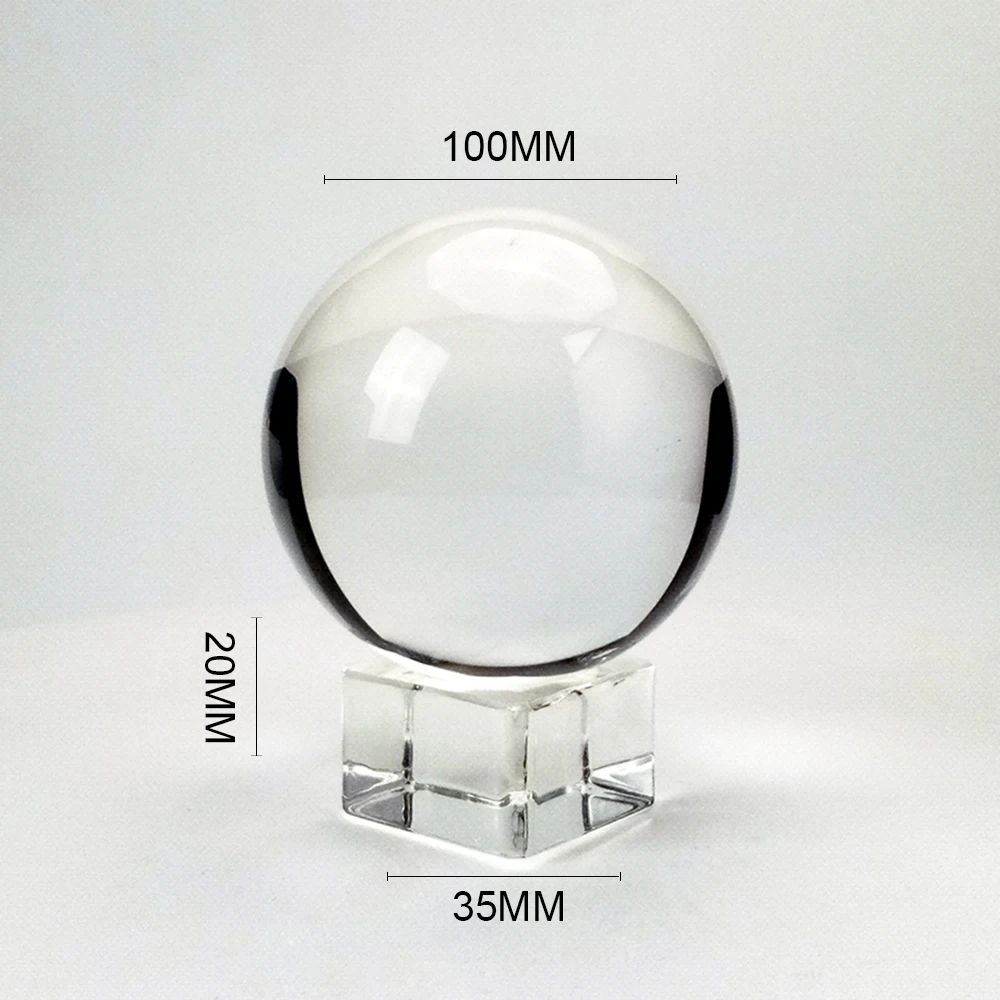 Clear 60mm/70mm/80mm/100mm/120mm Crystal Ball with Free Stand K9 Crystal Glass Ball for Photography Prop