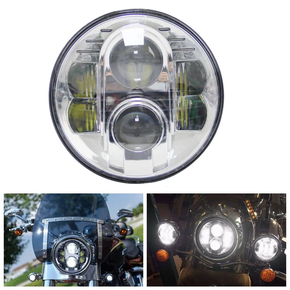 

7 " 80W Round 7 inch LED Headlights for 2016-2017 Indian Chieftain & 2002-2017 For Electra Glide Ultra