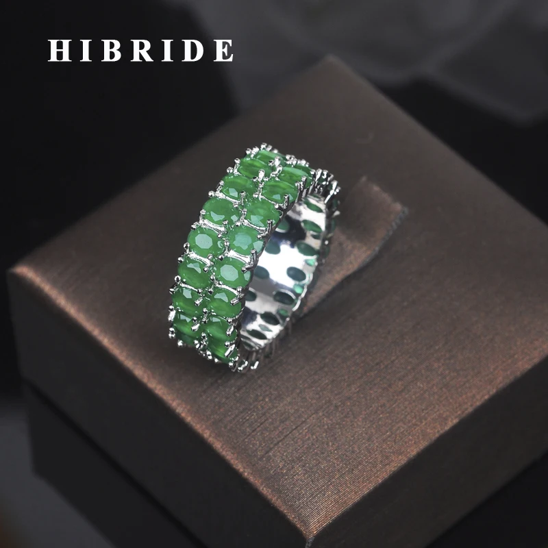 

HIBRIDE Fashion 3 Colors Clear Red And Green Cubic Zirocnia Women Finger Rings Bague Anillos Mujer Bridal Wedding Jewelry R-196