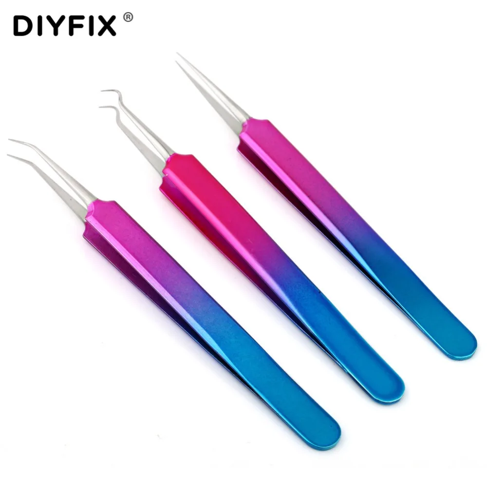 DIYFIX Blackhead Acne Blemish Pimple Extractor Remover Needles Bend Curved Blackhead Acne Clip Tweezer Face Care Hand Toos Setl