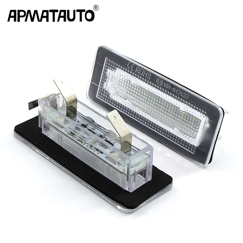 Apmatauto 2Pcs 18SMD LED License Plate Number Light Lamp Error Free For Benz Smart Fortwo Coupe Convertible 450 451 W450 W453