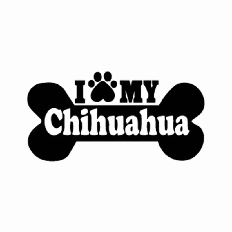 13.8cm*7cm I Love my Chihuahua Car Stickers Dog Paws Fashion Cartoon Body Sticker C5-0045