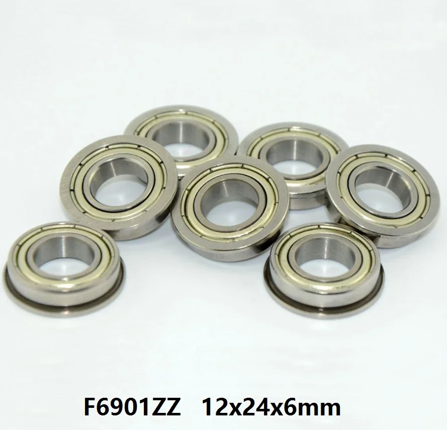 

100pcs/lot F6901ZZ F6901Z F6901 ZZ Z 12x24x6 mm flange deep groove Ball Bearing flanged F 6901ZZ 12*24*6mm