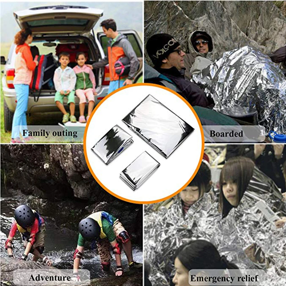 Folding Emergency Blanket 210cm*130cm/210cm*140cm/210*160cm  Silver/Gold Survival Rescue Shelter Outdoor Camping Keep Warm