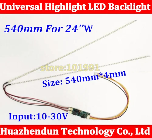 

Free shipping 24'' 540mm Adjustable brightness led backlight strip kit,Update 24inch-wide LCD CCFL panel to LED backlight