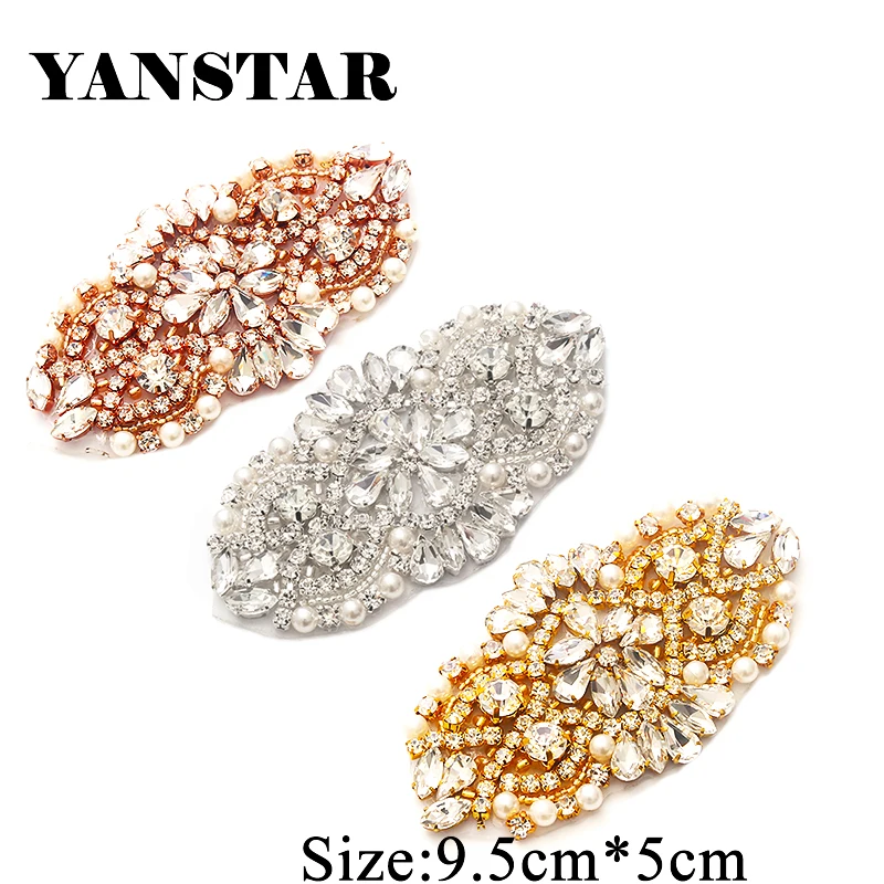 YANSTAR Hand Bridal Sash Rhinestone Applique Crystal Sewing Decoration On Wedding Dress Belt Rhinestone Applique Accessory YS865