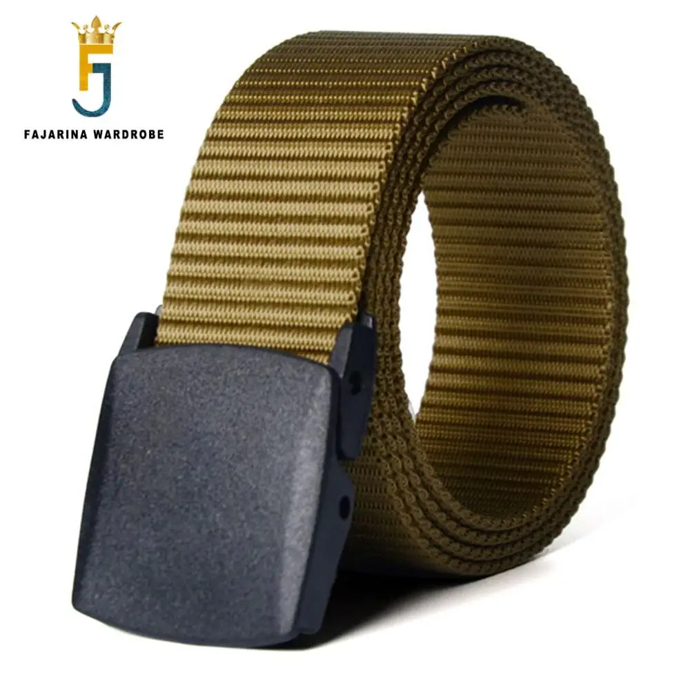 Fajrina-Cinturón de nailon con hebilla automática para hombre, cinturón táctico militar, de plástico, CBFJ0010