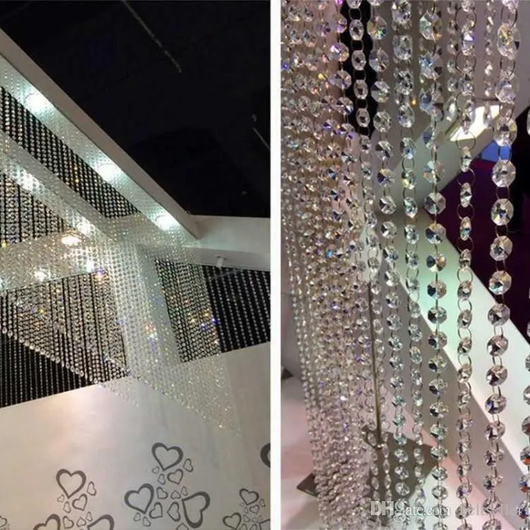 

99Feet/lot Crystal Prism Bead Chain Wedding Garland, Christmas Tree Crystal Hung Strands Strung Free Shipping