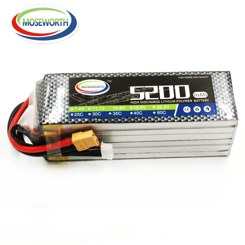 New RC Drone LiPo Battery 6S 22.2V 5200mAh 40C Max 80C For RC Airplane Quadcopter Car Boat Tank Truck RC Toys Batteries 6S