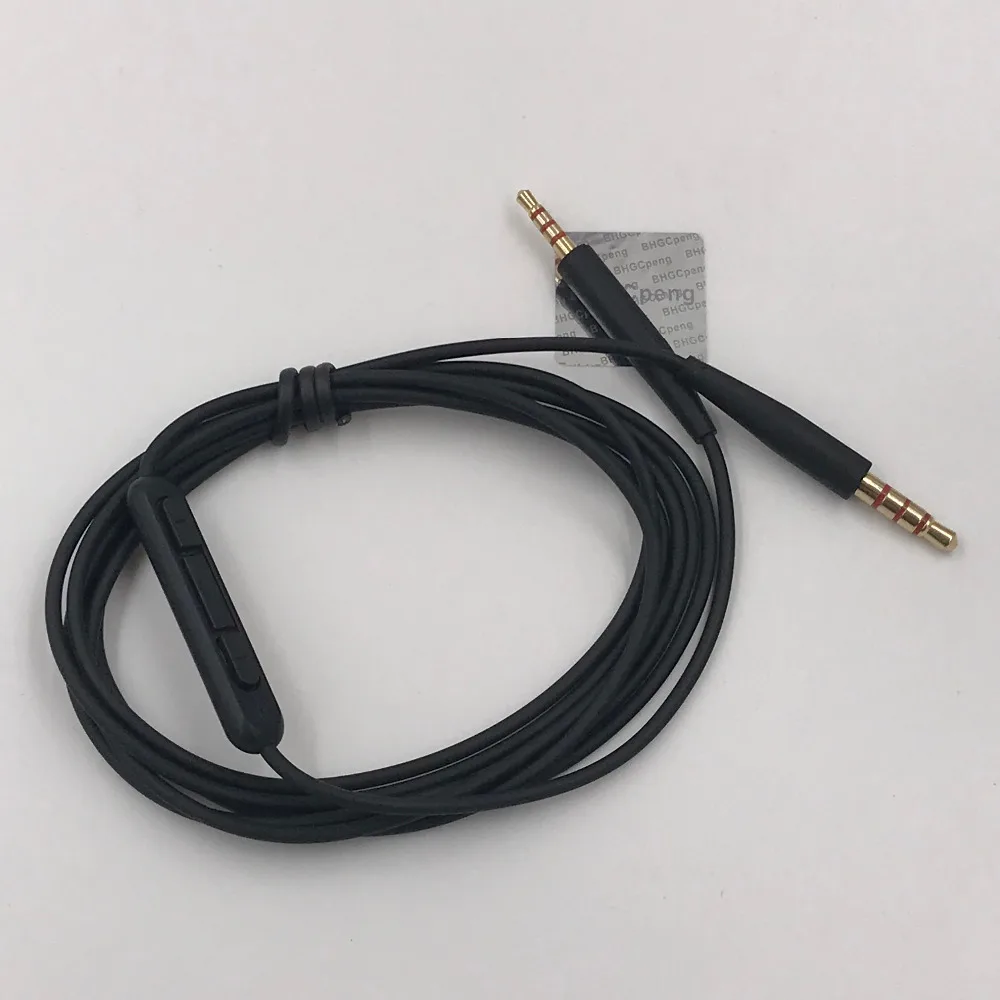 Universele 3.5mm Kabel Vergulde Connector Hoge Kwaliteit 1.5 meter Met Microfoon Volumeregeling Voor Meest Mobiles Hoofdtelefoon