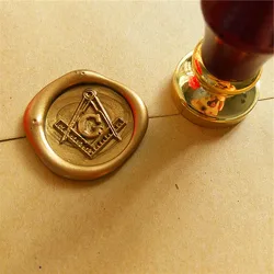 Free-Mason Free and Accepted Masons logo The Free Mason's Symbo Compasses and  trisquare Letter G wax seal stamp ,sealing wax