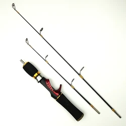 ice fishing rod winter fishing length 0.55m 0.66m 2 feet double tips 2 sections hard casting short spinning rod set with reel