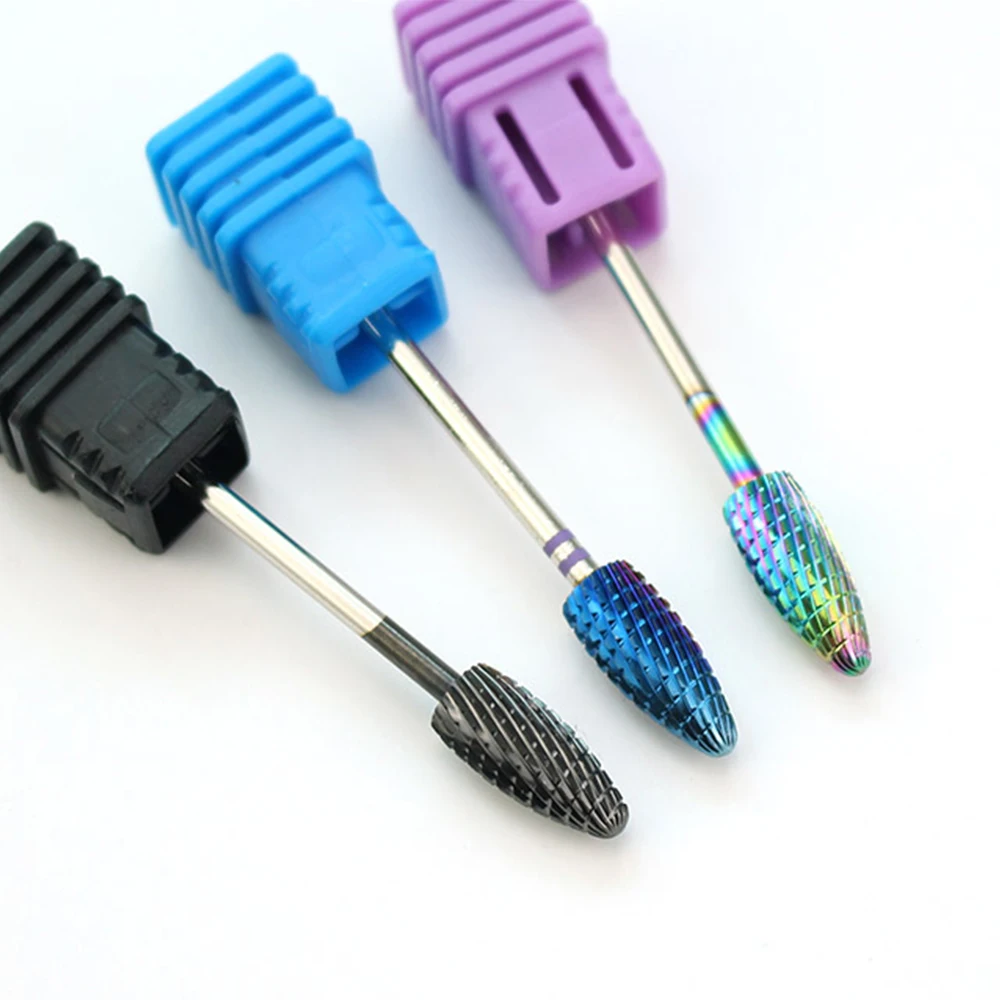 9 Types Black Blue Rainbow Carbide Nail Drill Bit Milling Cutter Machine for Manicure Apparatus Nail File Accessories Nail Tools