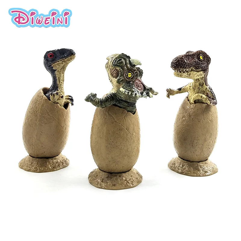 3Pcs/Set Cute Simulation Dinosaur Egg Animal Model Action figure home decor decoration Educational hot toy set Gift For children