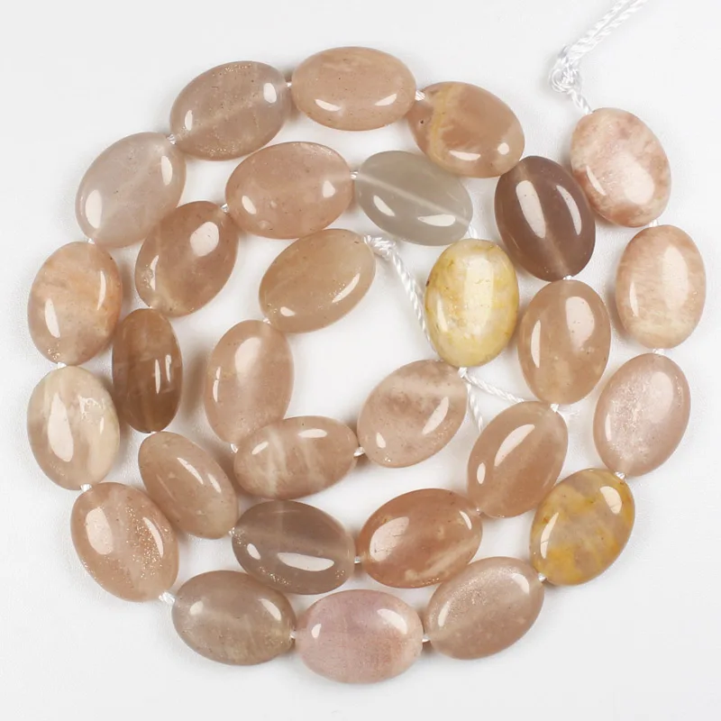 Natural Smooth/Faceted oval shape Sunstone 10x14/13x18mm beads 15inch ,100% Natural Stone Guarantee!