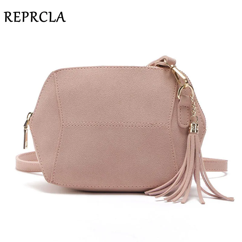 REPRCLA Fashion Matte PU Leather Shoulder Bags Candy Color Shell Women Messenger Bags Crossbody Tassel Ladies Bag Handbags