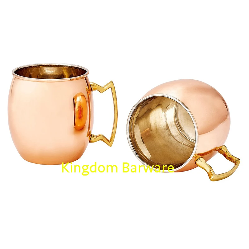 Perfect Smooth Moscow Mule Mug Drum- copper plated Beer Cup Coffee Cup Stainless Steel-copper Plated cup