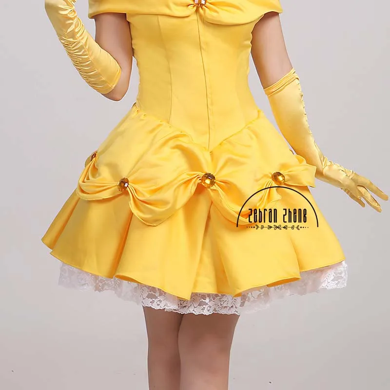 Princess Adult Belle Short Cosplay Costume Halloween Costumes Dress For Women Custom-Made