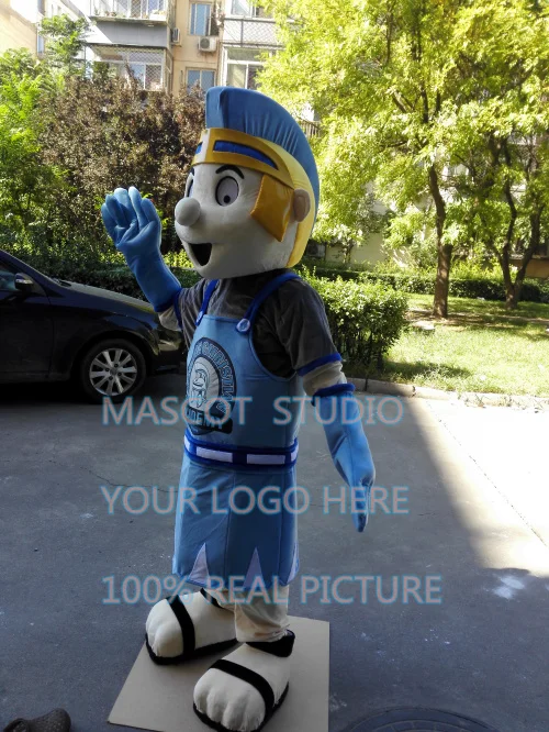 blue knight mascot spartan costume trojan cosplay cartoon character fancy dress anime theme carnival costume 41351