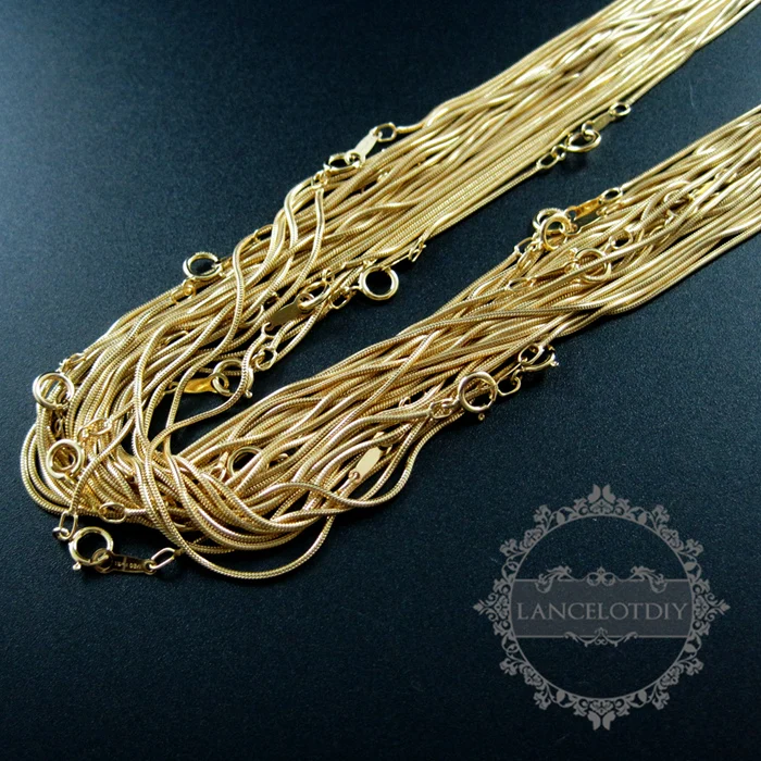 1pcs 18inch 1mm gold filled high quality color not tarnished snake chain DIY necklace chain supplies findings 1325009