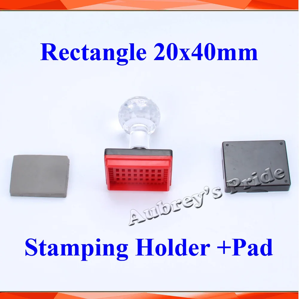 5Pcs Rectangle 20x40mm Holder Rubber Pad for Flash Stamp Shell Photosensitive Material Selfinking Stamping