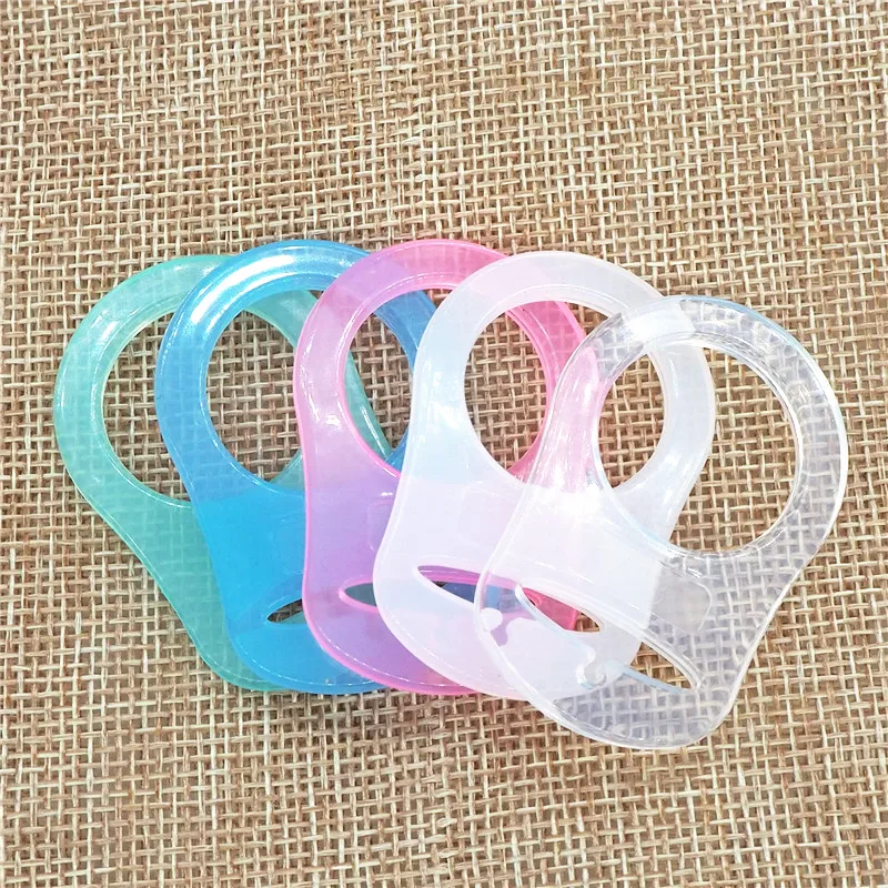 Chenkai 10pcs Transparent Silicone Pacifier Rings DIY Clear Silicone Baby Mam NUK Dummy Teether Adapter O Rings Toy Accessories