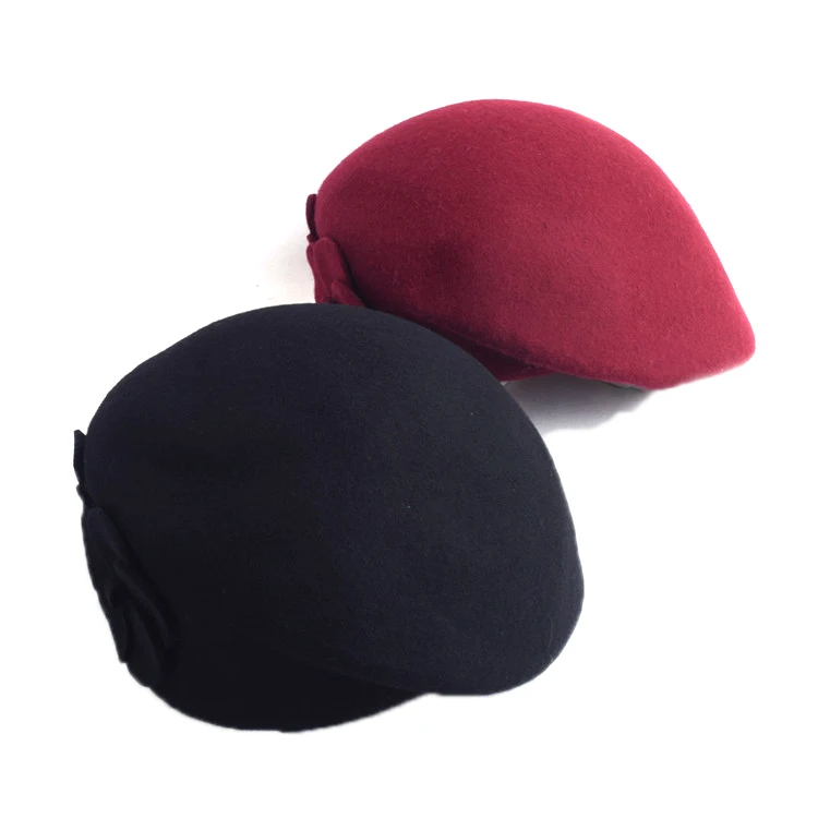 2019 Fashion Women Flowers Cashmere Berets Female Bonnet Caps Winter women\'s hats High quality wool Beret Lady Painter Hats Lady