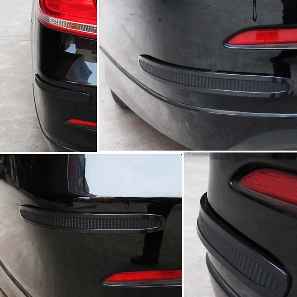 runmade Universal Carbon Car Corner Front Protector Guard Strip Crash Bar Rear Bumper Strip Trim Protection Guards Lip Deflector
