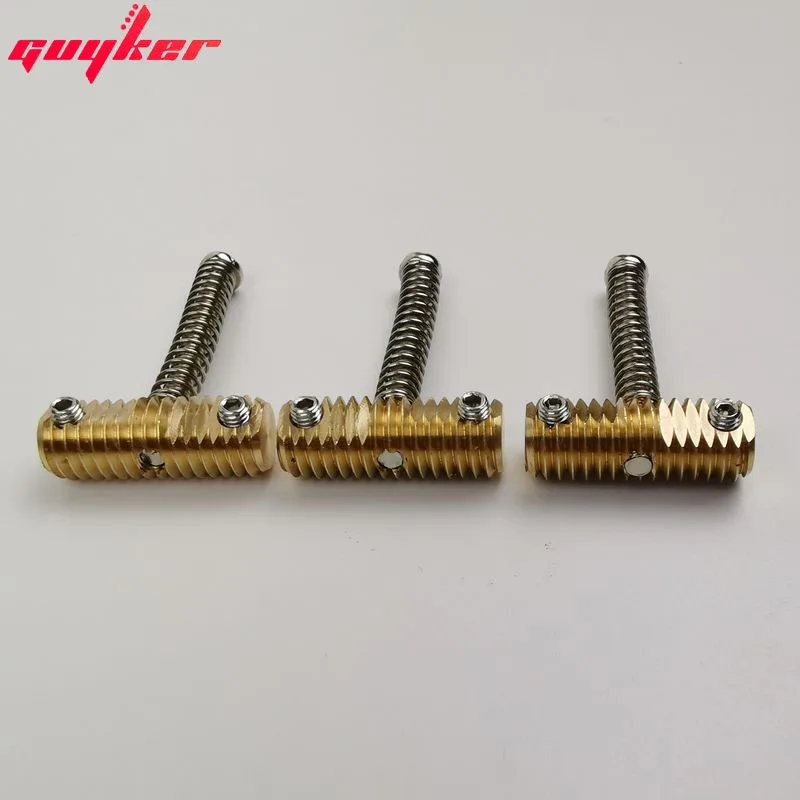 3 Pcs Highgrade 10.8mm Brass Compensated Thread Saddles Set with Wrench Highgrade Replacement Part for Tele TL Electric Guitar