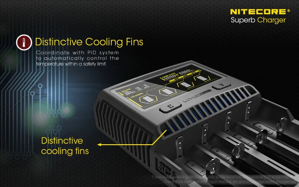 NITECORE SC4 Intelligent Faster Charging Superb Charger with 4 Slots 6A Total Output Compatible IMR 18650 14450 16340 AA Battery