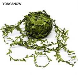 20m Silk Green Leaves Artificial String Leaf Flower Garland DIY Wreath Scrapbooking Craft Fake Leaves Home Wedding Decoration