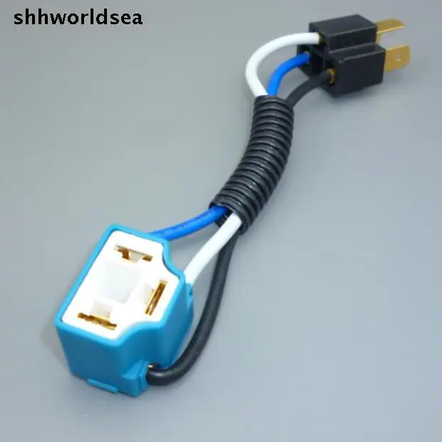 

shhworldsea 5/10/50/100pcs H4 9003 bend ceramic socket and plug,auto socket ,auto bulb socket male female