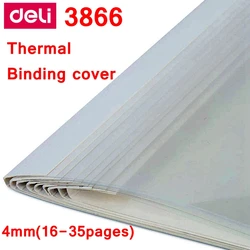 10PCS/LOT Deli 3866 Thermal Binding Cover A4 Glue binding Cover 4mm (26-35 pages) Thermal Binding Machine Cover