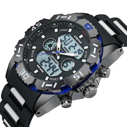 Stryve Men Military Watch Waterproof Wristwatch LED Quartz Clock Dual Display Watch Male relogios masculino 8010 Sport Watch Men