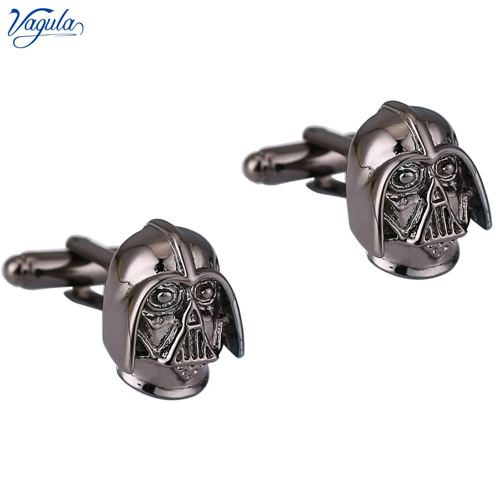 VAGULA Cufflinks Sparta Hero Cuff links Stylish Mask Gemelos Men Jewelry 300