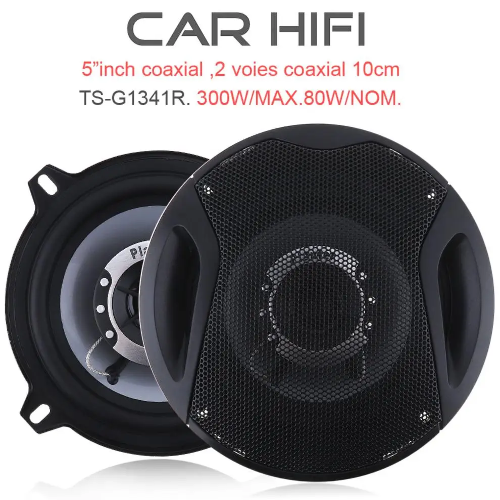 

2Pcs / Set 5 Inch 300W Car HiFi Coaxial Speaker Vehicle Door Auto Audio Music Stereo Full Range Frequency Speakers for Cars