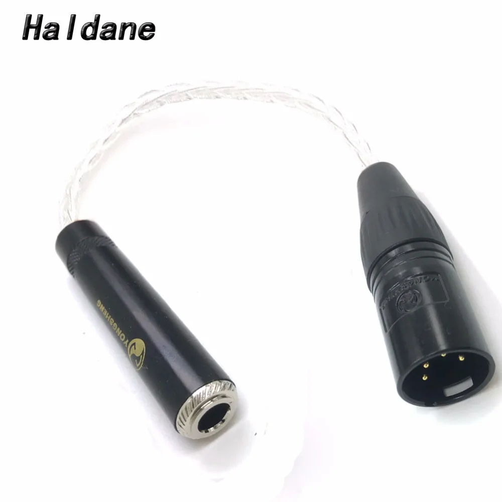 

Free Shipping Haldane 10CM 8 cores 7N OCC Silver Plated 4-Pin XLR Male Balanced to 6.35mm 1/4 Female Audio Adapter Cable