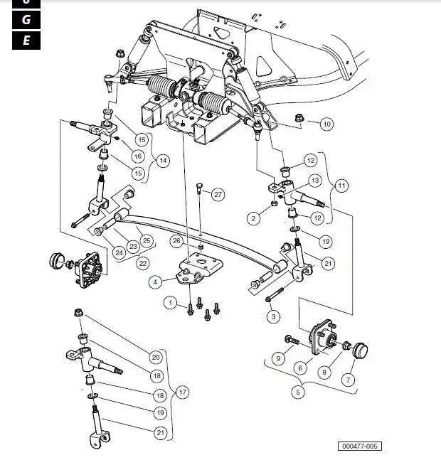 Pawl lock assembly Fits Club Car G&E 2004-2009 Precedent 1st Generation Golf Cart Including plug and jump spring