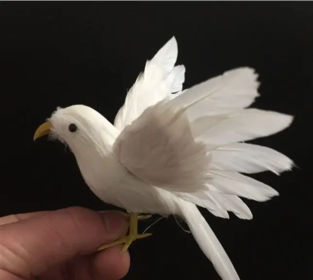 

Маленькая имитационная модель белой птицы из пластика и меха, модель птицы с крыльями, подарок, около 15 см 0669