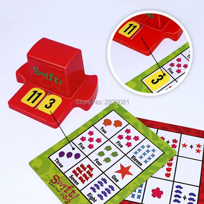 Brinquedos jogo de puzzle clássico rápida! 1-2-3 número do cartão de bingo figura matemática, garoto-pai a família do jogo engraçado enigma & educacional jogo toy