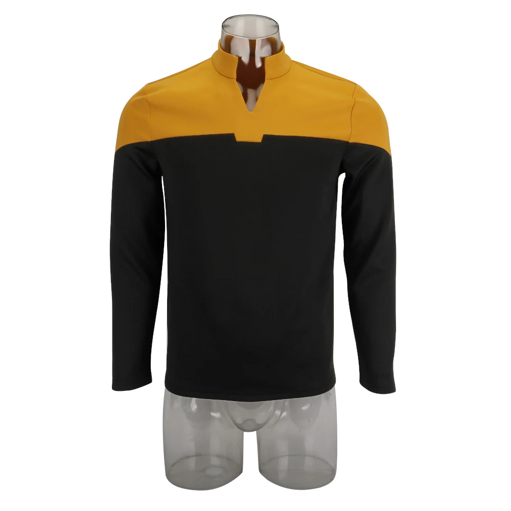 

Cosplay 2019 Picard Startfleet Uniform New Engineering Gold Top Shirts ST Costume Halloween Party Prop